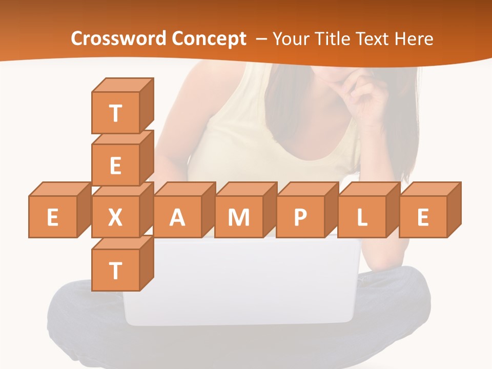 A Woman Sitting On The Floor With A Laptop PowerPoint Template