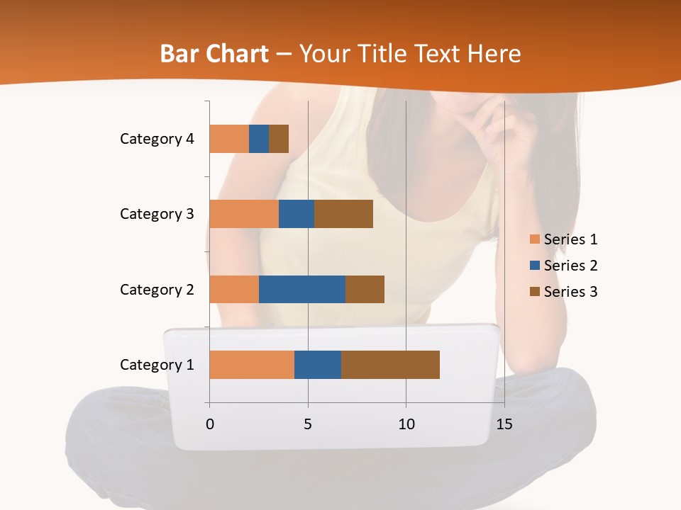 A Woman Sitting On The Floor With A Laptop PowerPoint Template