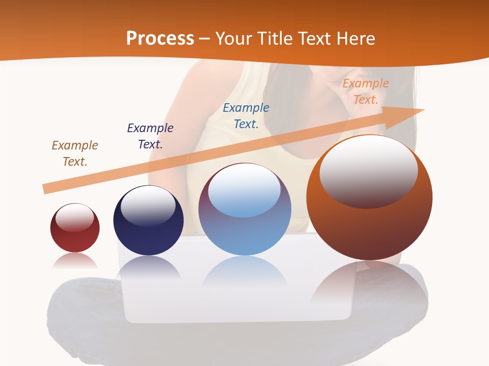 A Woman Sitting On The Floor With A Laptop PowerPoint Template