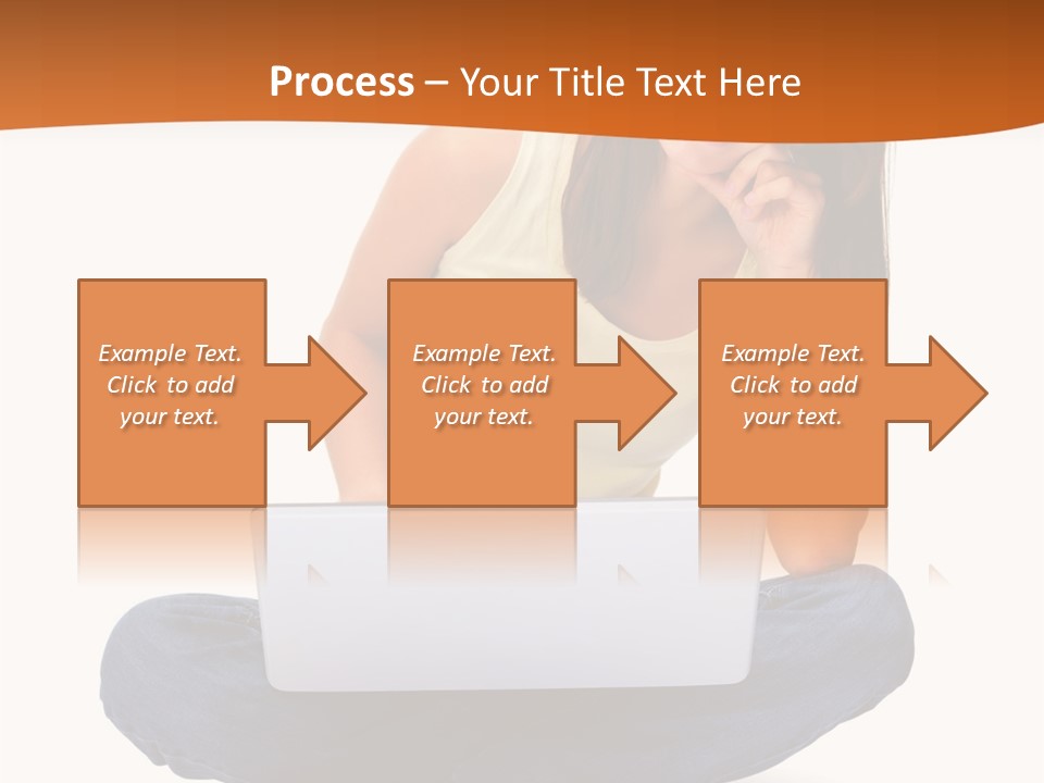 A Woman Sitting On The Floor With A Laptop PowerPoint Template