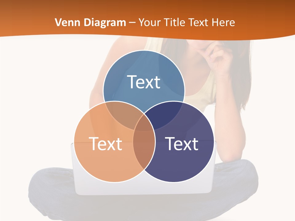 A Woman Sitting On The Floor With A Laptop PowerPoint Template