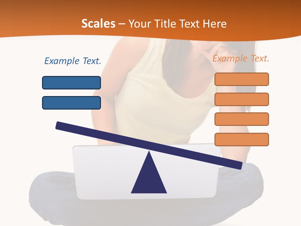 A Woman Sitting On The Floor With A Laptop PowerPoint Template