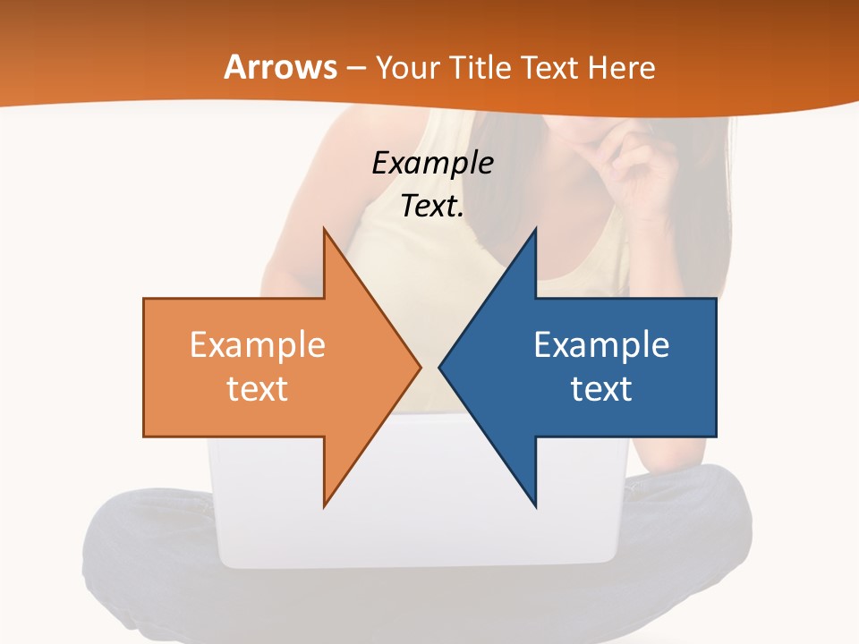 A Woman Sitting On The Floor With A Laptop PowerPoint Template