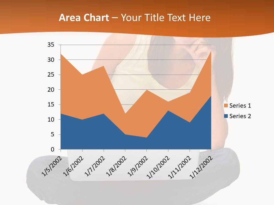 A Woman Sitting On The Floor With A Laptop PowerPoint Template