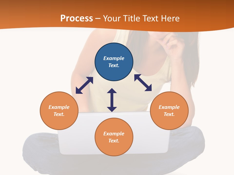 A Woman Sitting On The Floor With A Laptop PowerPoint Template