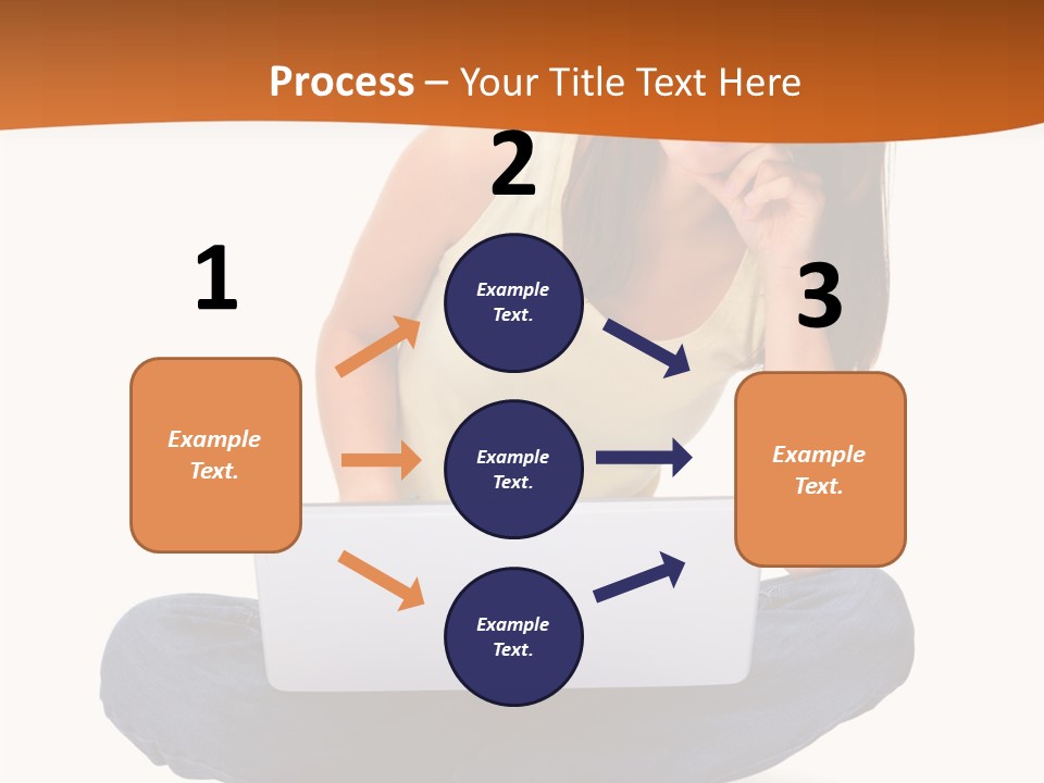 A Woman Sitting On The Floor With A Laptop PowerPoint Template