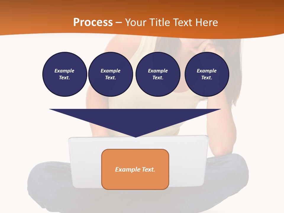 A Woman Sitting On The Floor With A Laptop PowerPoint Template