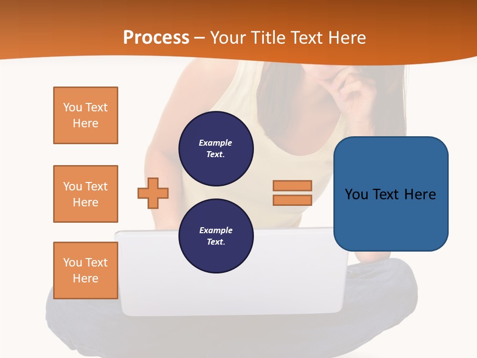 A Woman Sitting On The Floor With A Laptop PowerPoint Template