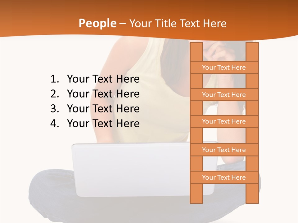 A Woman Sitting On The Floor With A Laptop PowerPoint Template