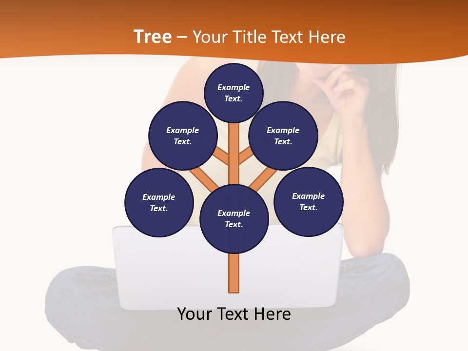 A Woman Sitting On The Floor With A Laptop PowerPoint Template