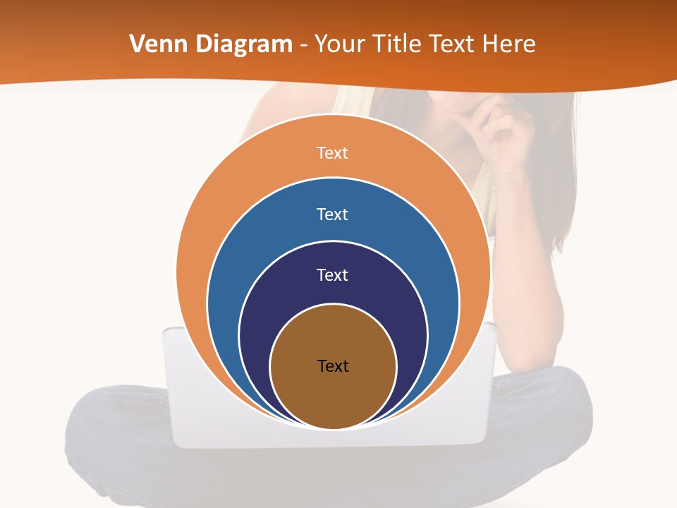 A Woman Sitting On The Floor With A Laptop PowerPoint Template