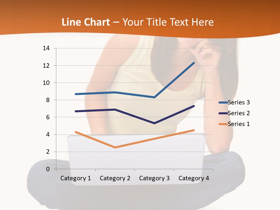 A Woman Sitting On The Floor With A Laptop PowerPoint Template