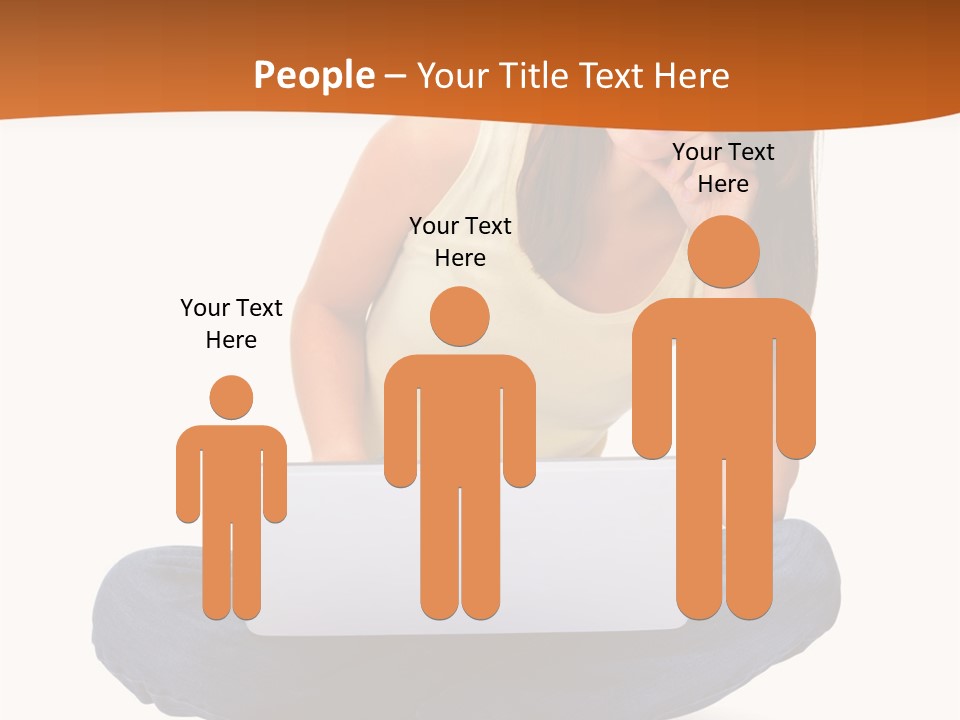 A Woman Sitting On The Floor With A Laptop PowerPoint Template