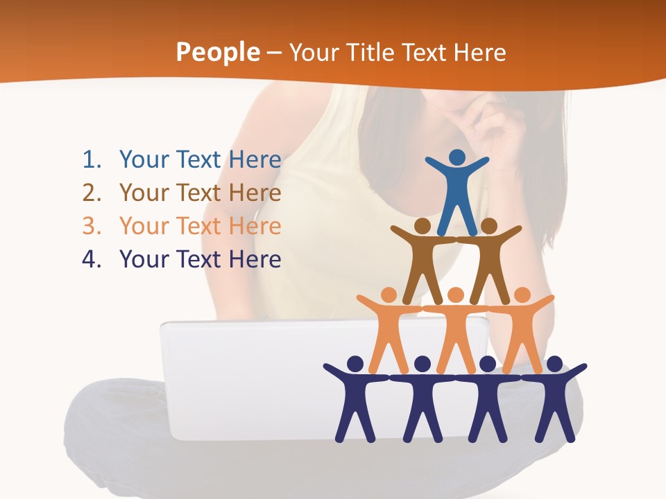 A Woman Sitting On The Floor With A Laptop PowerPoint Template