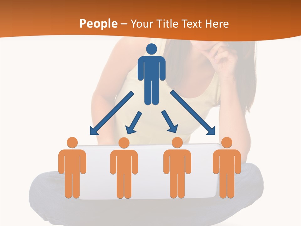 A Woman Sitting On The Floor With A Laptop PowerPoint Template