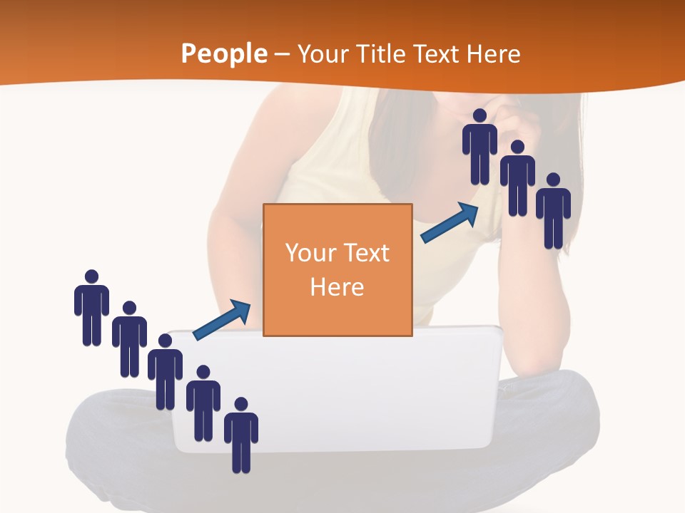 A Woman Sitting On The Floor With A Laptop PowerPoint Template