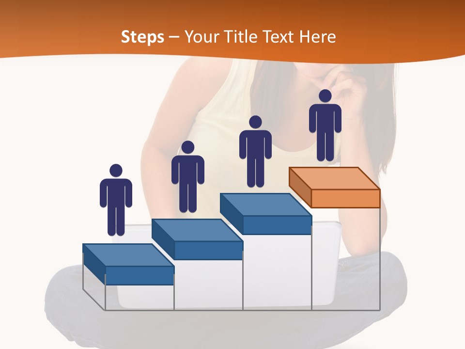 A Woman Sitting On The Floor With A Laptop PowerPoint Template