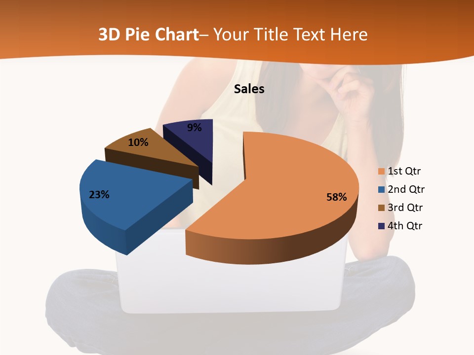 A Woman Sitting On The Floor With A Laptop PowerPoint Template