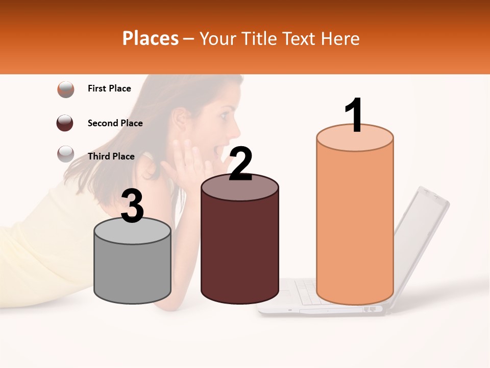 A Woman Laying On The Ground With A Laptop In Front Of Her PowerPoint Template