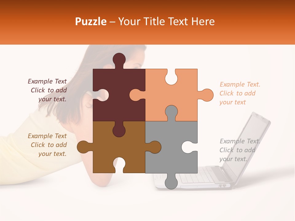 A Woman Laying On The Ground With A Laptop In Front Of Her PowerPoint Template