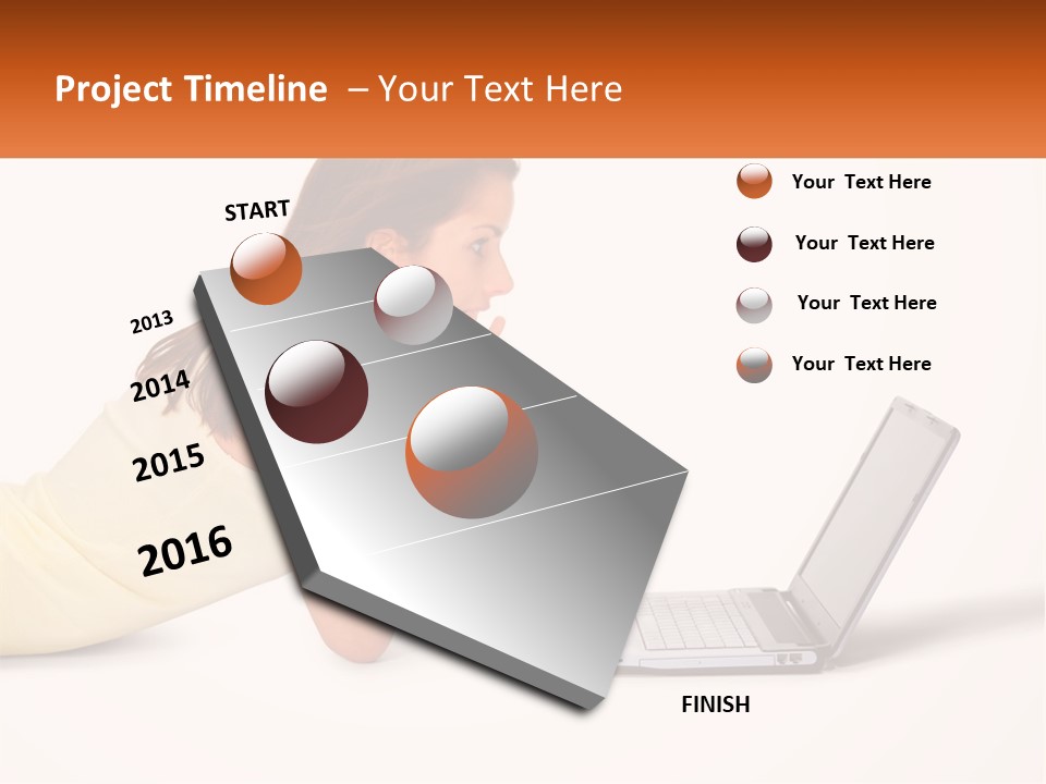 A Woman Laying On The Ground With A Laptop In Front Of Her PowerPoint Template