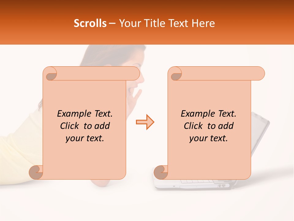 A Woman Laying On The Ground With A Laptop In Front Of Her PowerPoint Template