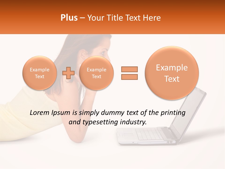 A Woman Laying On The Ground With A Laptop In Front Of Her PowerPoint Template