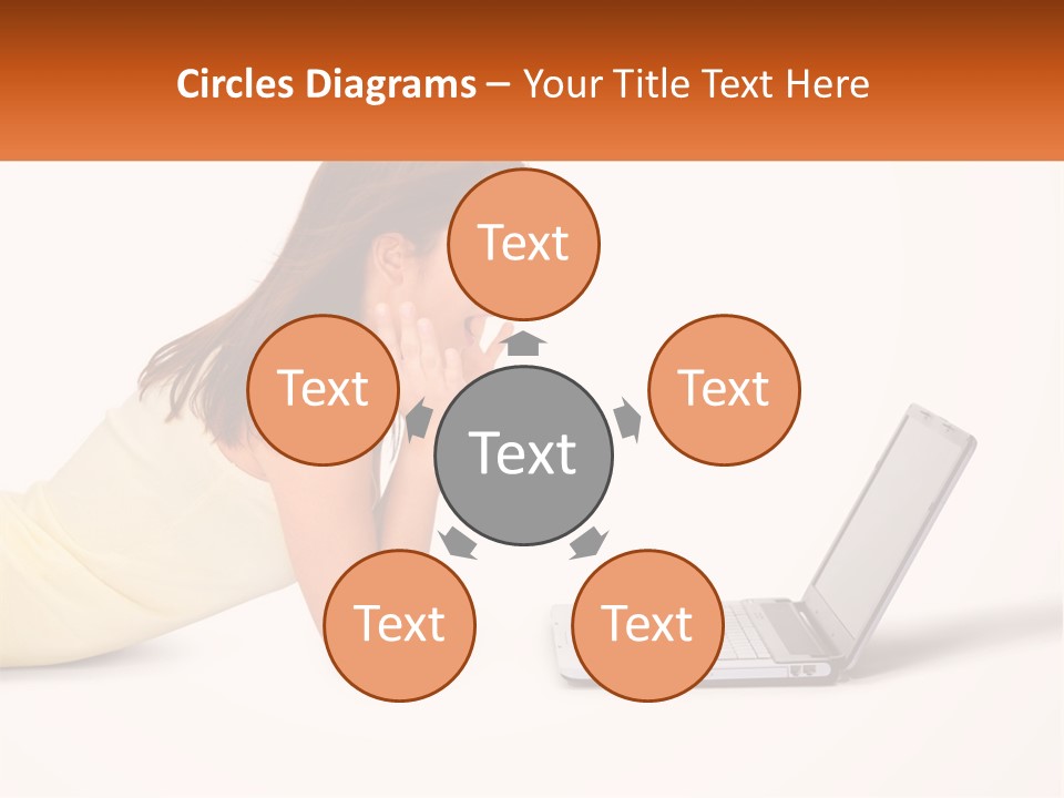 A Woman Laying On The Ground With A Laptop In Front Of Her PowerPoint Template