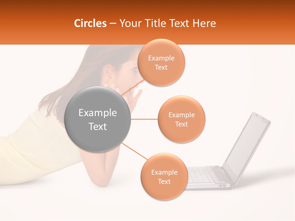 A Woman Laying On The Ground With A Laptop In Front Of Her PowerPoint Template