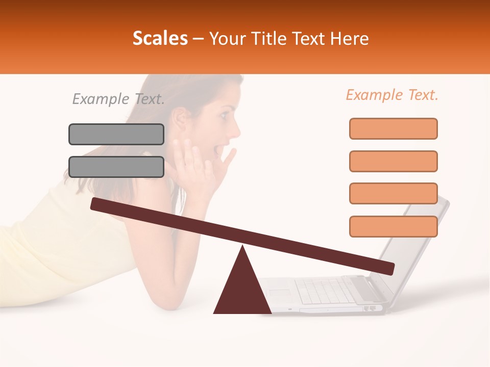 A Woman Laying On The Ground With A Laptop In Front Of Her PowerPoint Template