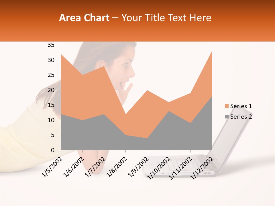 A Woman Laying On The Ground With A Laptop In Front Of Her PowerPoint Template