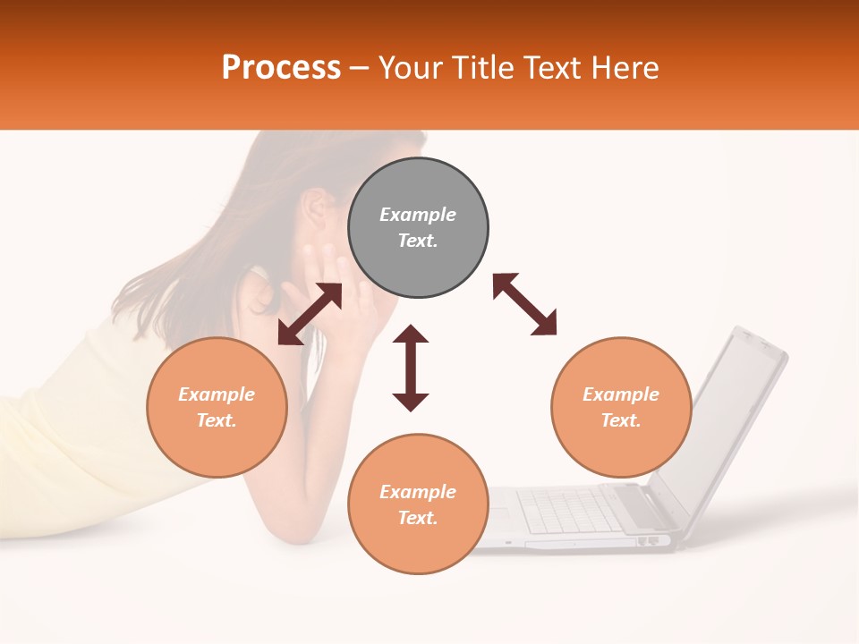 A Woman Laying On The Ground With A Laptop In Front Of Her PowerPoint Template