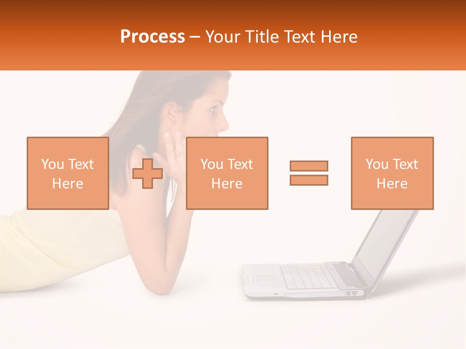 A Woman Laying On The Ground With A Laptop In Front Of Her PowerPoint Template