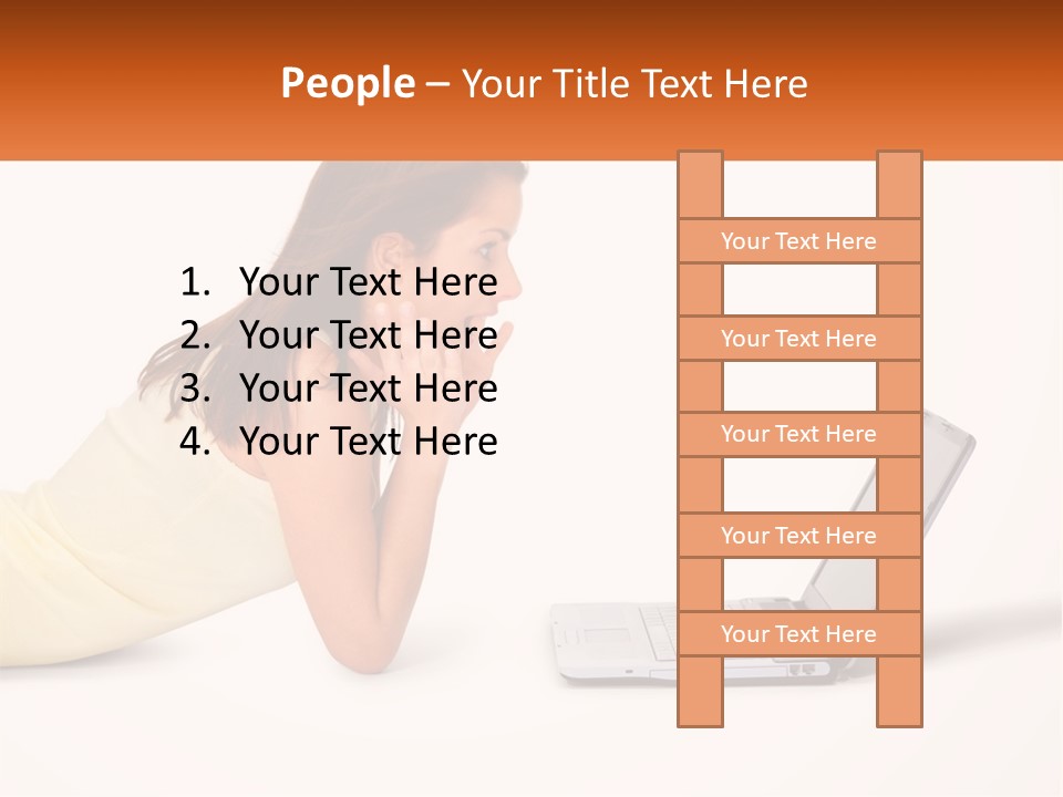 A Woman Laying On The Ground With A Laptop In Front Of Her PowerPoint Template