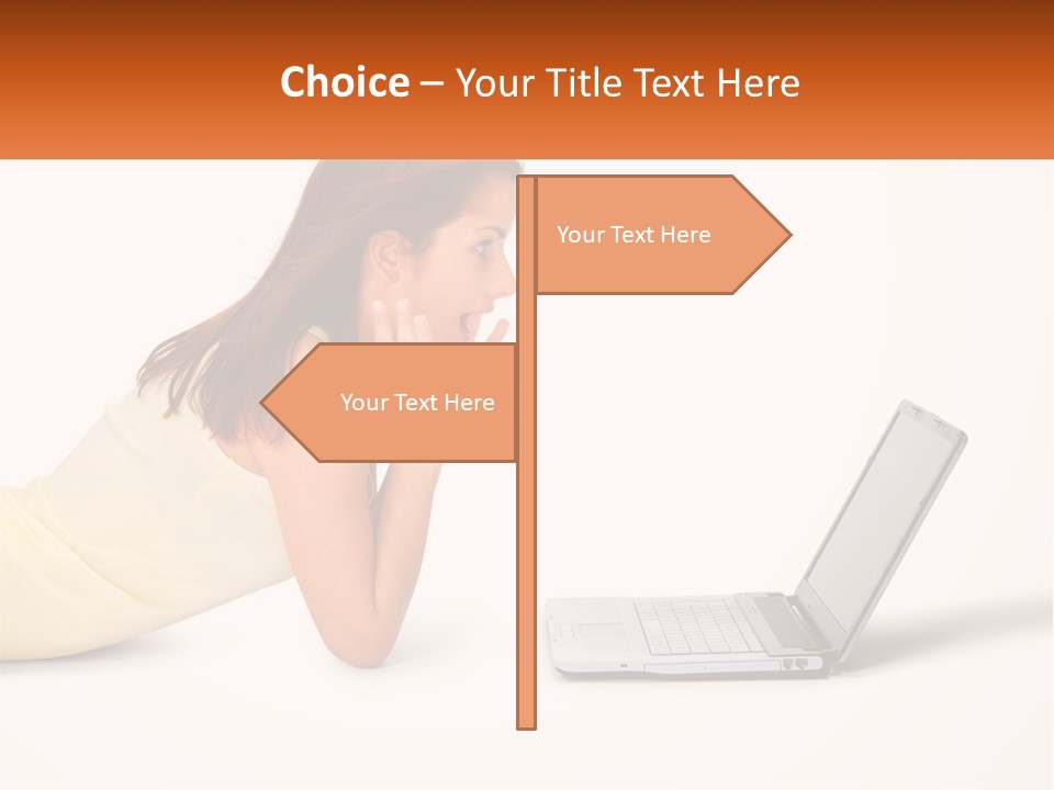A Woman Laying On The Ground With A Laptop In Front Of Her PowerPoint Template