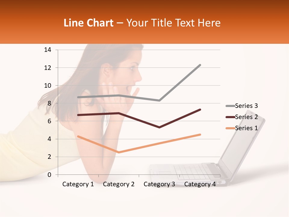 A Woman Laying On The Ground With A Laptop In Front Of Her PowerPoint Template