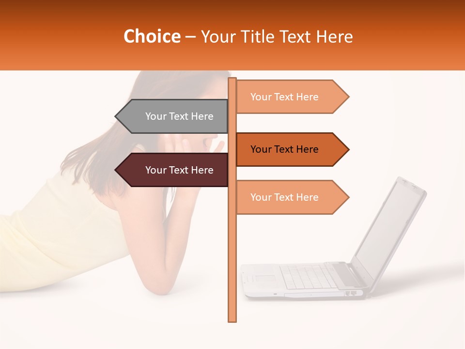 A Woman Laying On The Ground With A Laptop In Front Of Her PowerPoint Template