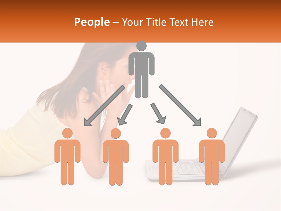 A Woman Laying On The Ground With A Laptop In Front Of Her PowerPoint Template