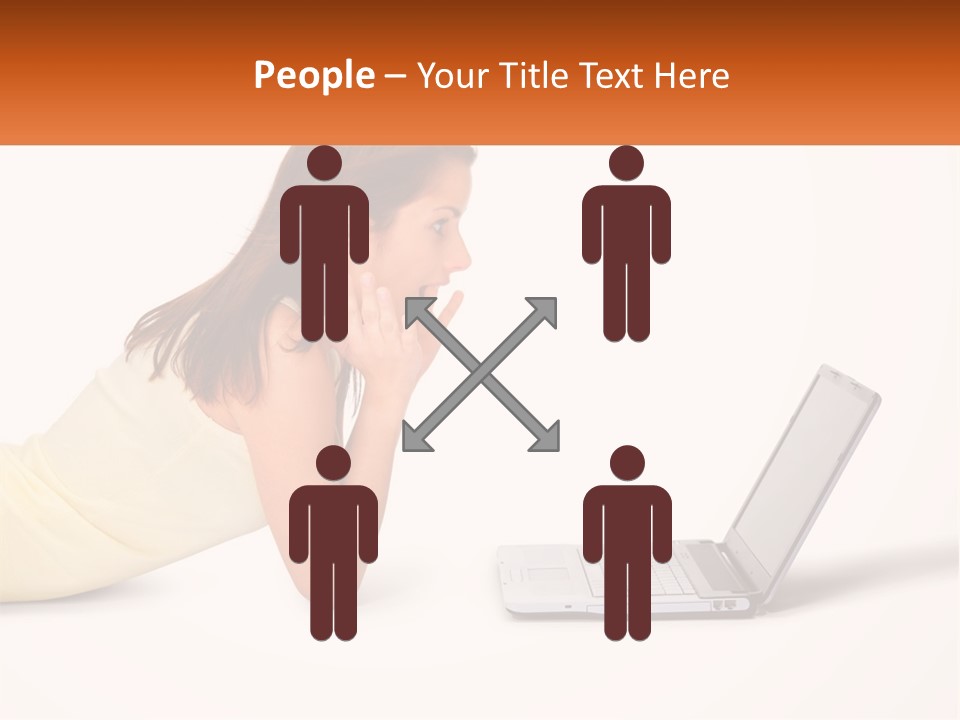 A Woman Laying On The Ground With A Laptop In Front Of Her PowerPoint Template