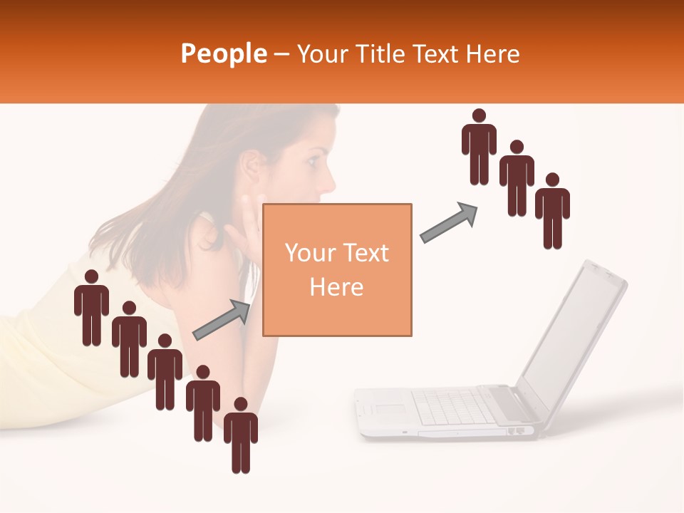 A Woman Laying On The Ground With A Laptop In Front Of Her PowerPoint Template