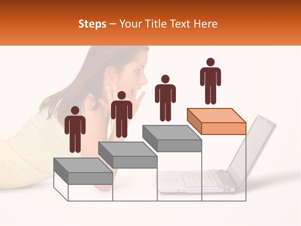 A Woman Laying On The Ground With A Laptop In Front Of Her PowerPoint Template