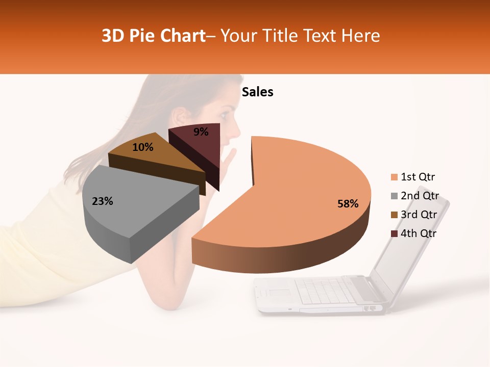 A Woman Laying On The Ground With A Laptop In Front Of Her PowerPoint Template