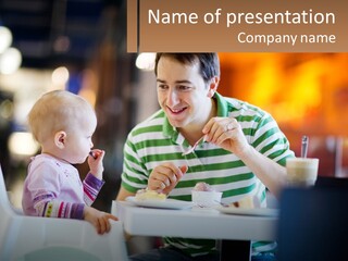 Horizontal Female Young PowerPoint Template