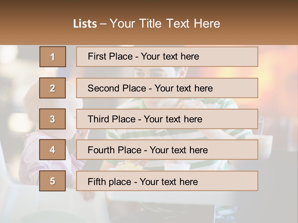 Horizontal Female Young PowerPoint Template
