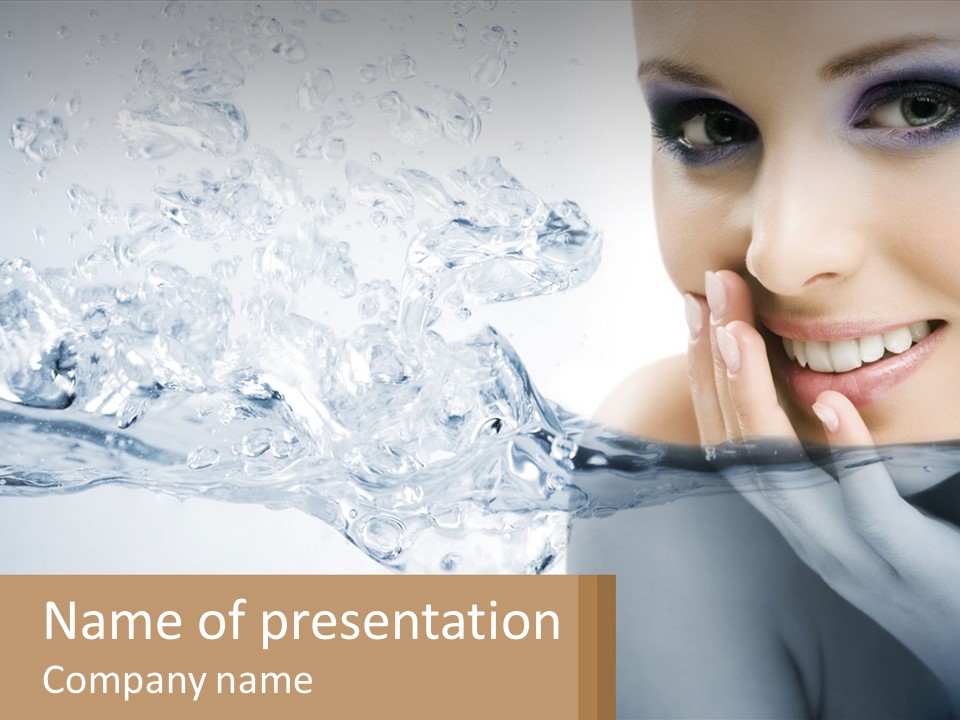 A Woman Is Smiling With Her Hand On Her Face PowerPoint Template