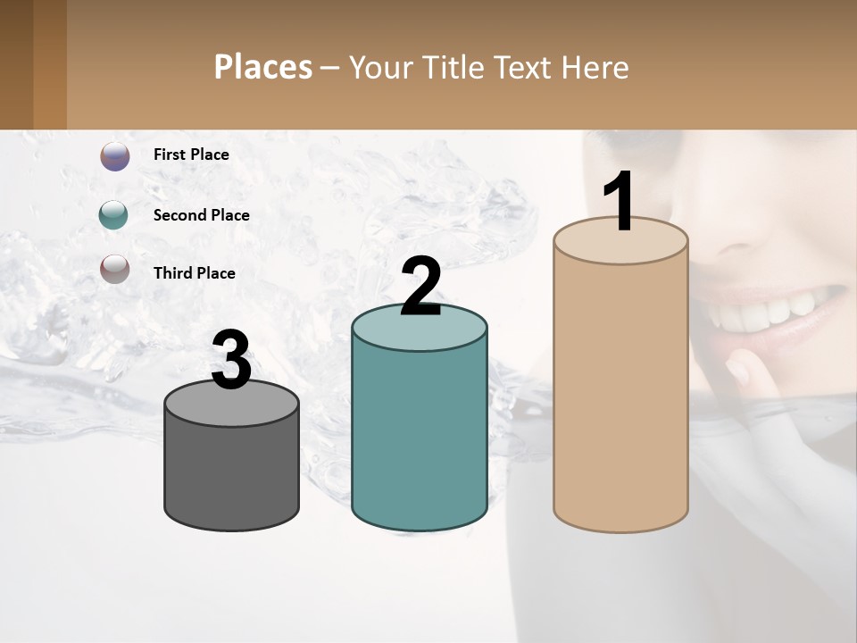 A Woman Is Smiling With Her Hand On Her Face PowerPoint Template