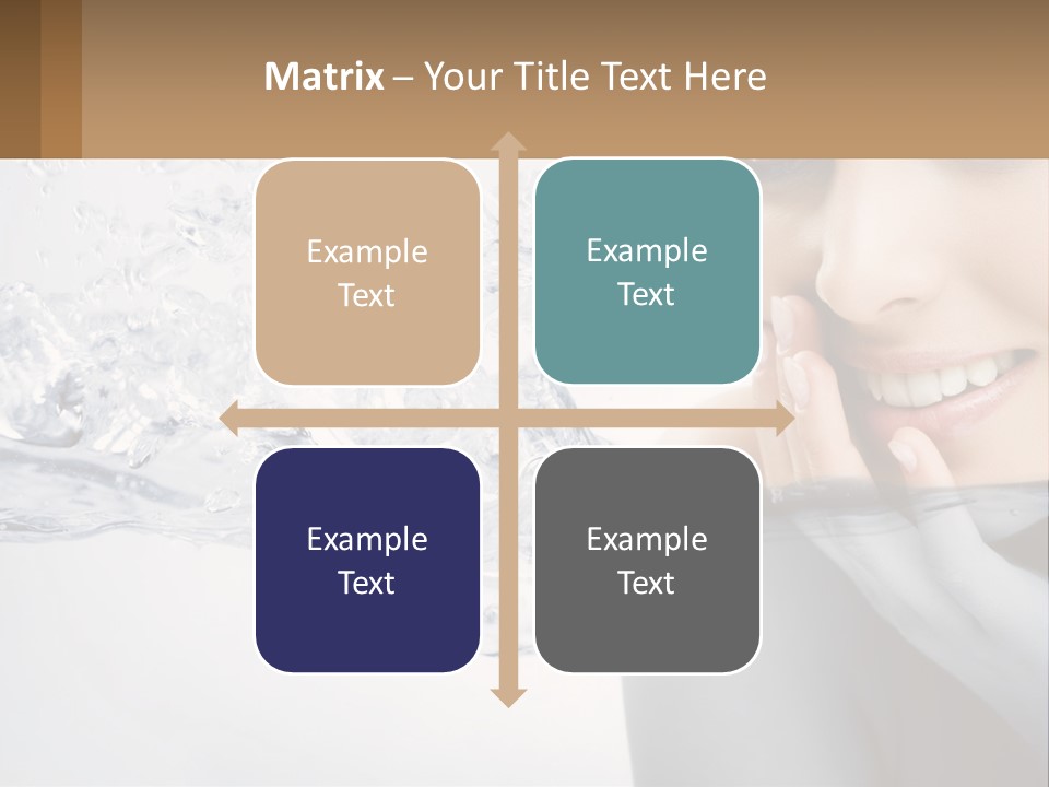 A Woman Is Smiling With Her Hand On Her Face PowerPoint Template