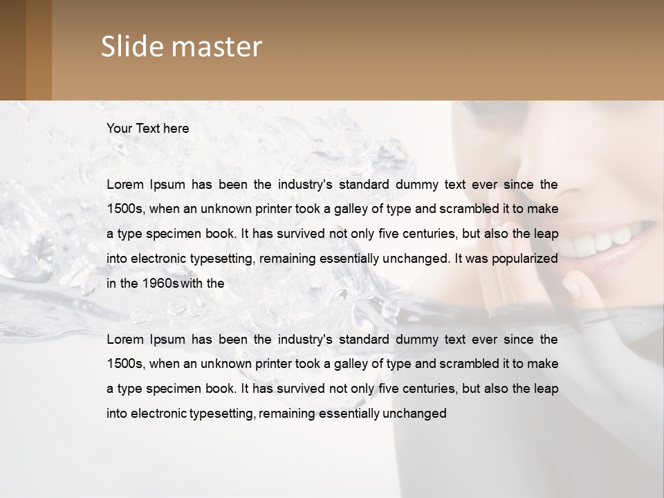 A Woman Is Smiling With Her Hand On Her Face PowerPoint Template