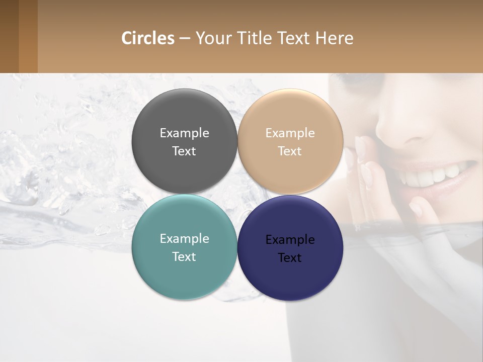 A Woman Is Smiling With Her Hand On Her Face PowerPoint Template