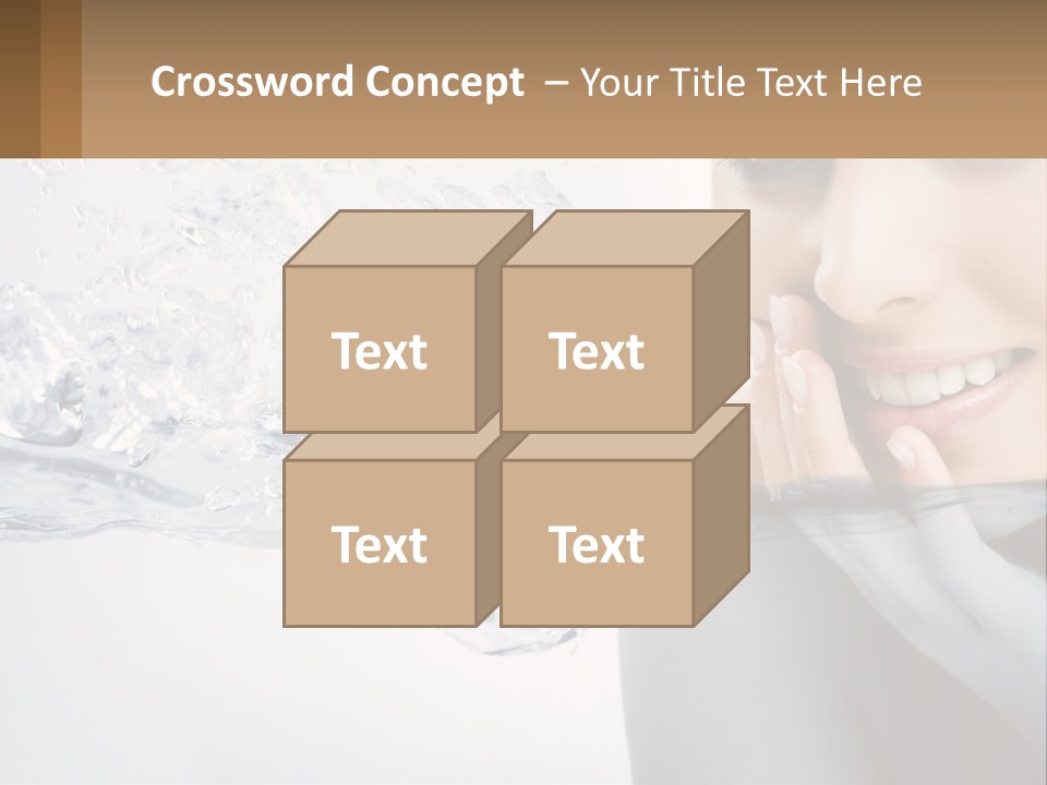 A Woman Is Smiling With Her Hand On Her Face PowerPoint Template